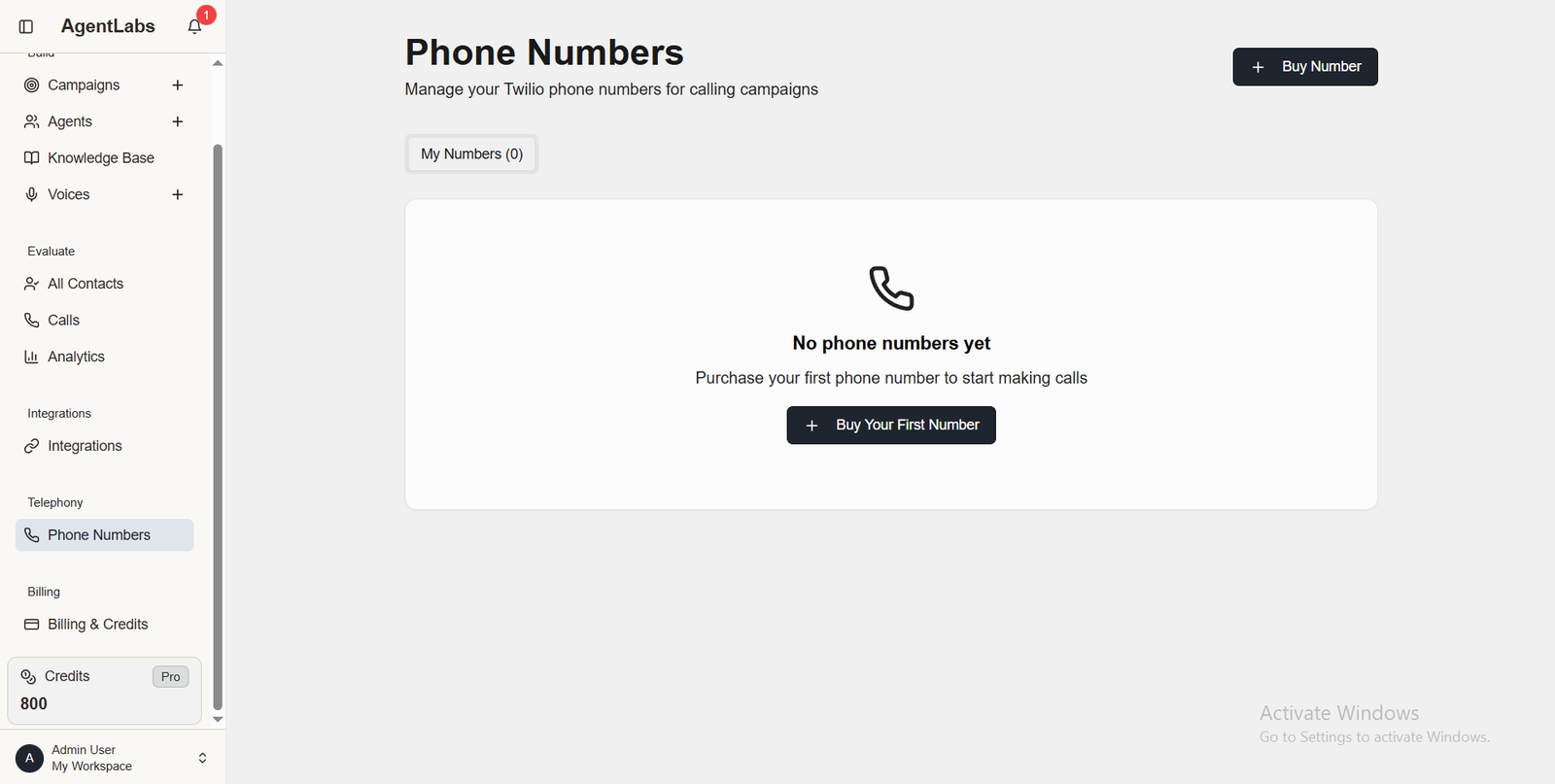 Phone Numbers List View